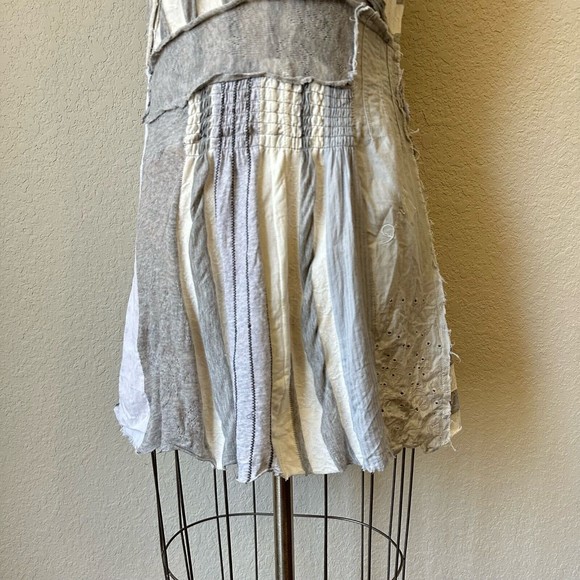 NWOT DESIGUAL Sleeveless Striped Patch Style V-Neck Tunic Top Grey - Picture 3 of 12
